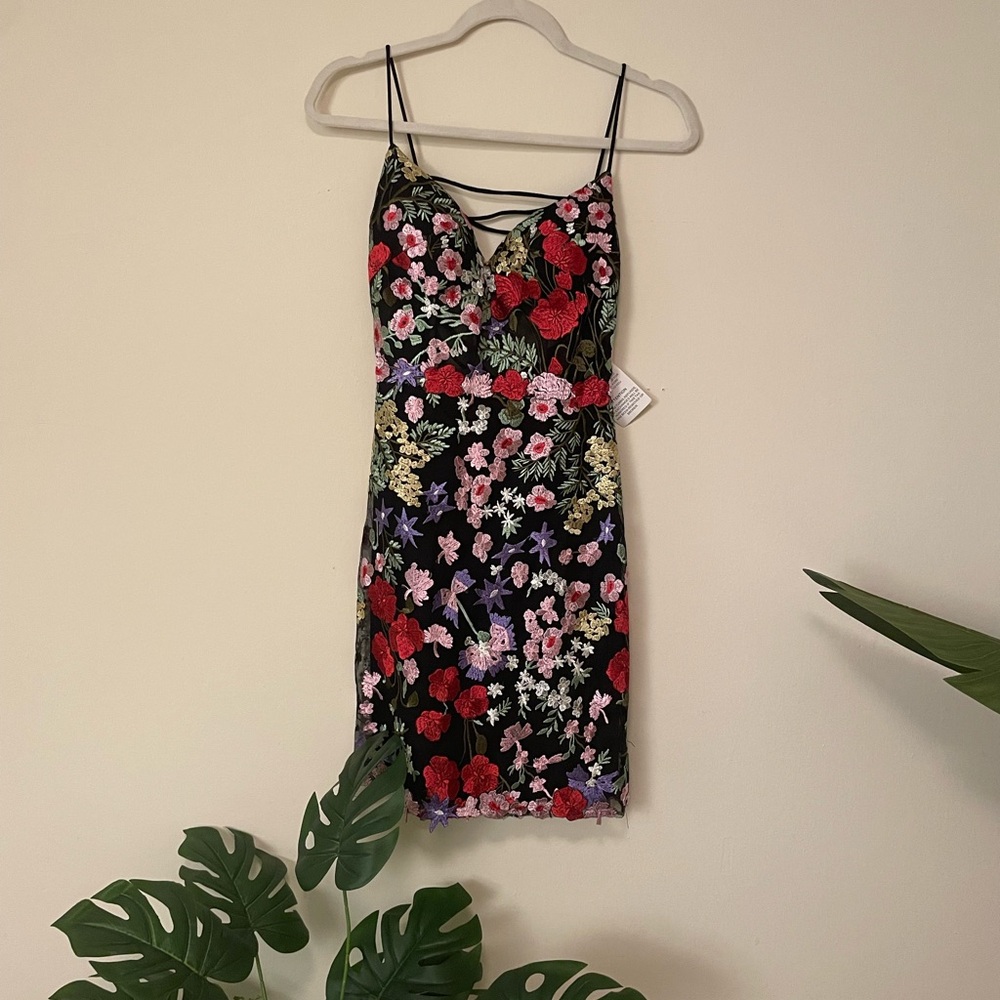 Mac Duggal Black Floral Dress